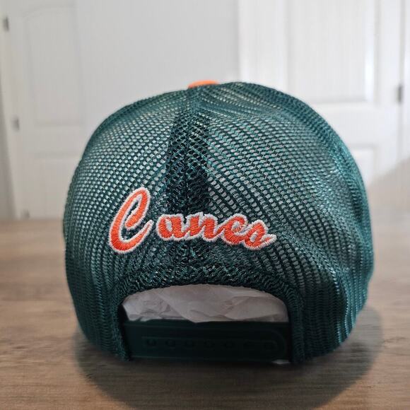 Miami Hurricanes Snap Back Hat Cap Sebastian the Ibis NCAA Large Print Trucker - Picture 3 of 8